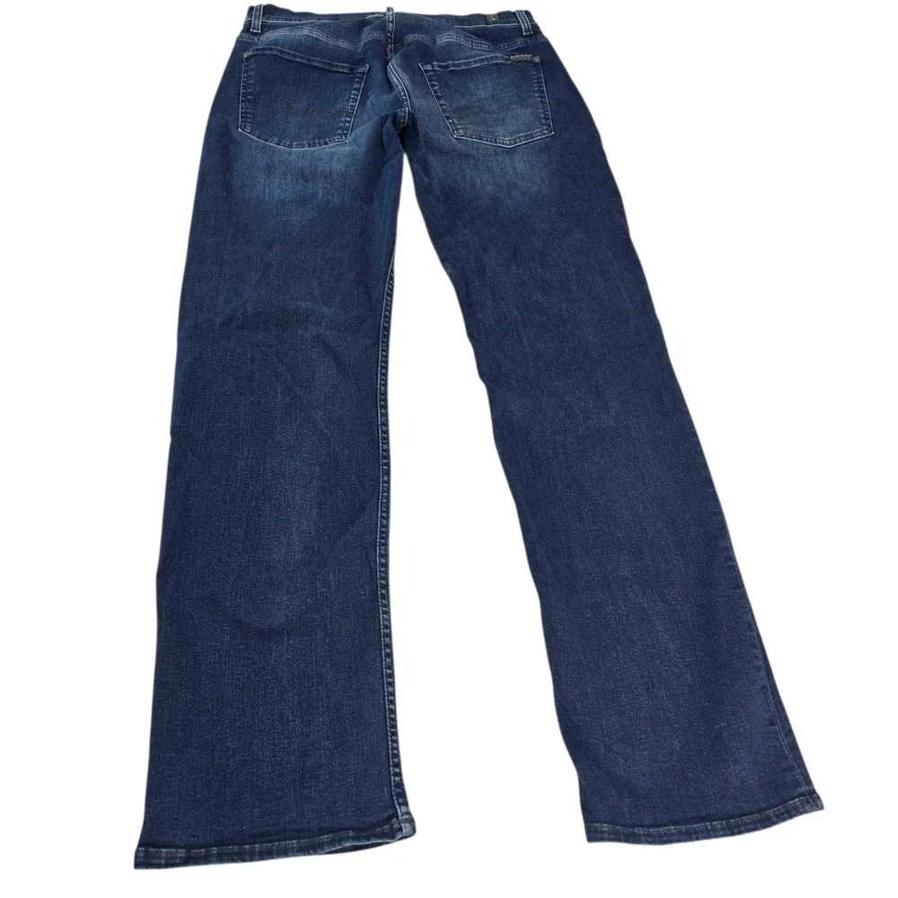 7 For All Mankind Austyn Squiggle Jeans Mens 32 Dark Lago Blue Straight Designer
